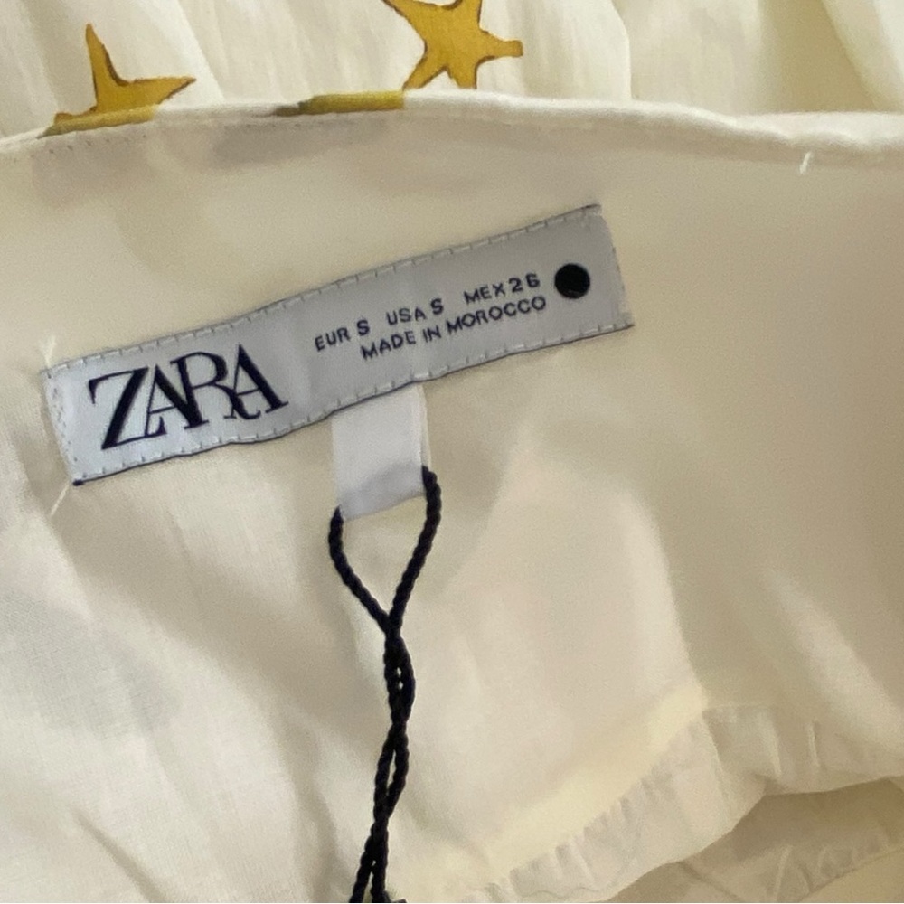 ZARA NWOT Blogger Fave Ivory Multicolor Watercolor Floral Animal Bubble Dress - Picture 8 of 11
